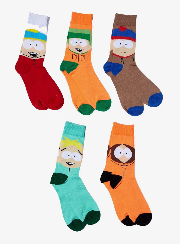 South Park Character Faces Crew Socks 5 Pair