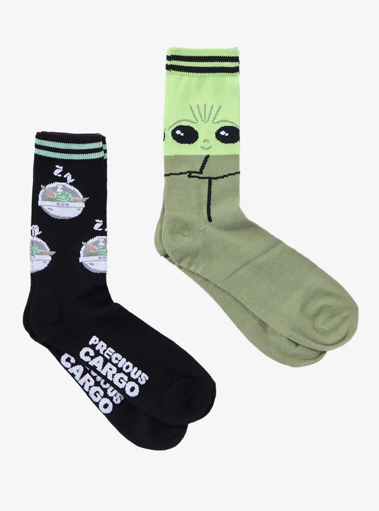 Star Wars The Mandalorian Grogu Crew Socks 2 Pair