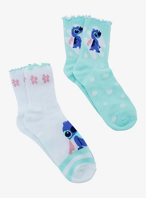 Disney Lilo & Stitch Flowers Crew Socks 2 Pair