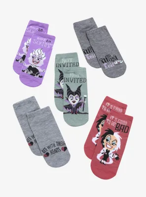 Disney Villains Chibi No-Show Socks 5 Pair