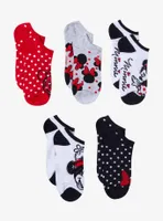 Disney Minnie Mouse Dots No-Show Socks 5 Pair