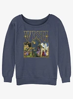 Disney Wish Triptych Art Girls Slouchy Sweatshirt