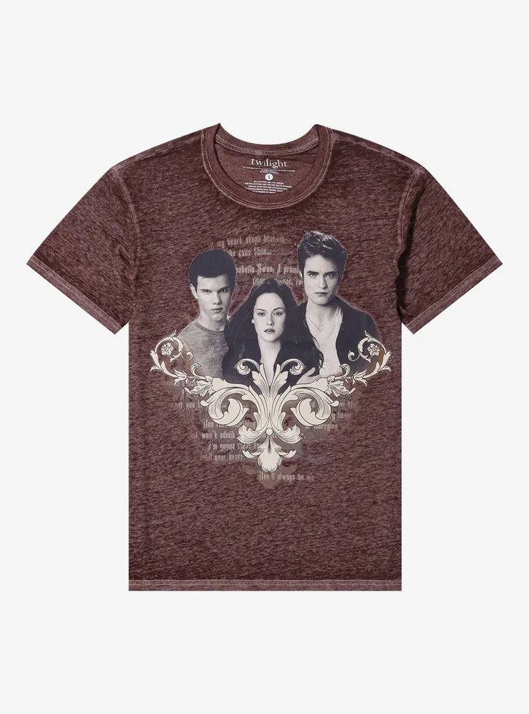 The Twilight Saga Trio Burnout Wash Boyfriend Fit Girls T-Shirt