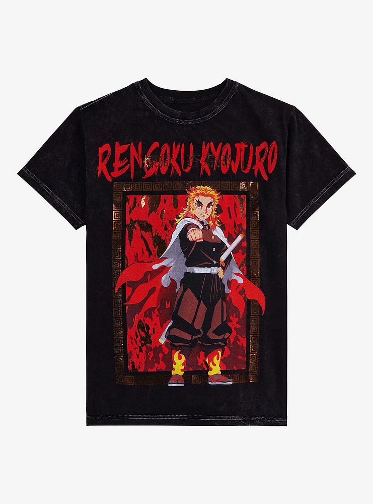 Demon Slayer: Kimetsu No Yaiba Rengoku Frame Splatter T-Shirt