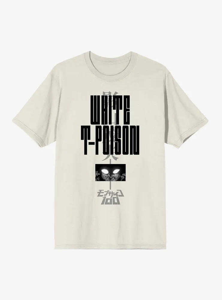 Mob Psycho White T-Poison Text T-Shirt
