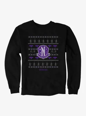 Wednesday Nevermore Christmas Sweater Pattern Sweatshirt