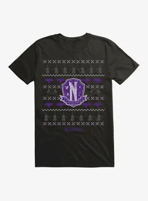 Wednesday Nevermore Christmas Sweater Pattern T-Shirt
