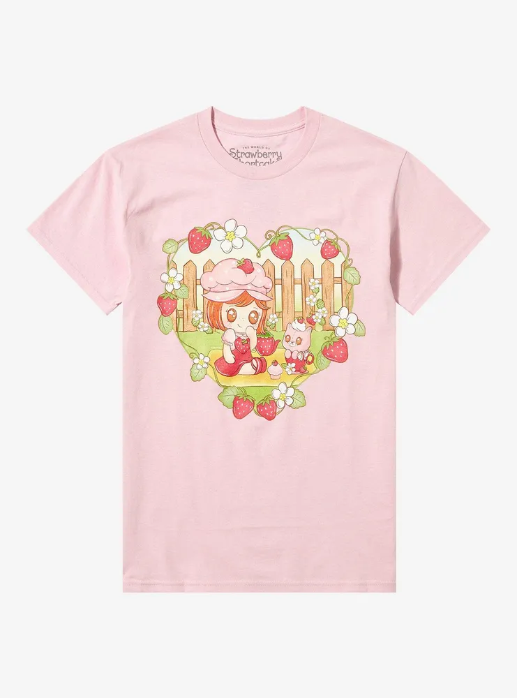 Strawberry Shortcake X Spooksieboo Heart Boyfriend Fit Girls T-Shirt