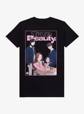 True Beauty Trio Glitter Boyfriend Fit Girls T-Shirt
