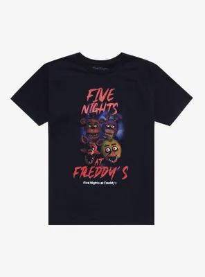Five Nights At Freddy's Character Faces Boyfriend Fit Girls T-Shirt