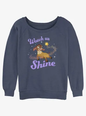 Disney Wish Watch Us Shine Womens Slouchy Sweatshirt