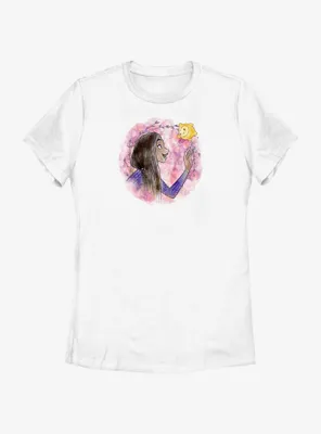 Disney Wish Asha and Star Watercolor Womens T-Shirt
