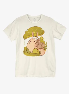 Snail & Frogs Boyfriend Fit Girls T-Shirt By Rhinlin