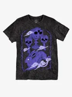 Bunny Skull Goblets Wash Boyfriend Fit Girls T-Shirt By Toon Lord