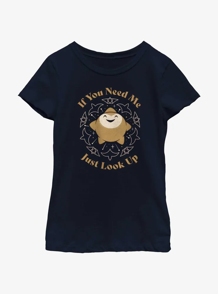 Disney Wish Star If You Need Me Just Look Up Youth Girls T-Shirt