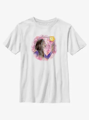 Disney Wish Asha and Star Watercolor Youth T-Shirt