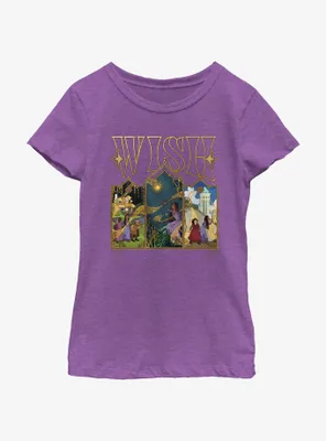 Disney Wish Triptych Art Youth Girls T-Shirt