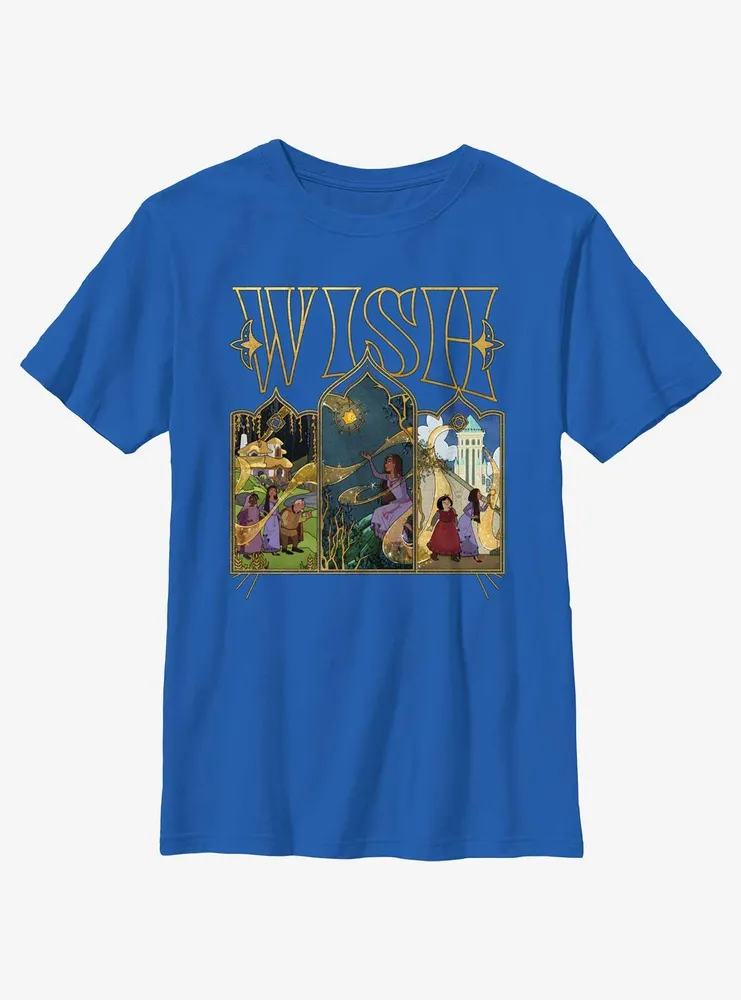 Disney Wish Triptych Art Youth T-Shirt