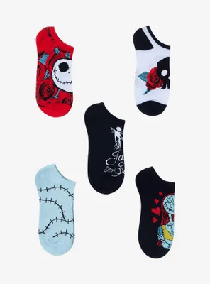 The Nightmare Before Christmas Love No-Show Socks 5 Pair