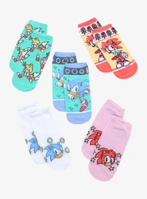 Sonic The Hedgehog Retro Bright No-Show Socks 5 Pair