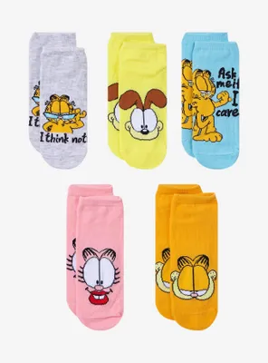 Garfield Character No-Show Socks 5 Pair