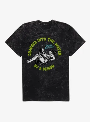 Creature From The Black Lagoon Dragged Into Water Mineral Wash T-Shirt