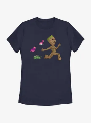 Marvel I Am Groot Bird Chase Womens T-Shirt