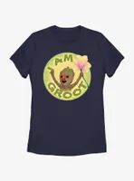 Marvel I Am Groot With Flower Womens T-Shirt