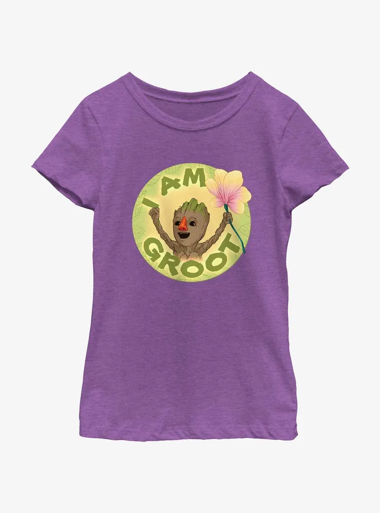 Marvel I Am Groot With Flower Youth Girls T-Shirt