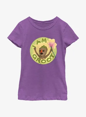 Marvel I Am Groot With Flower Youth Girls T-Shirt