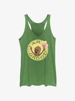 Marvel I Am Groot With Flower Womens Tank Top