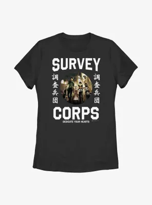 Attack on Titan Survey Corps Dedicate Your Hearts Womens T-Shirt