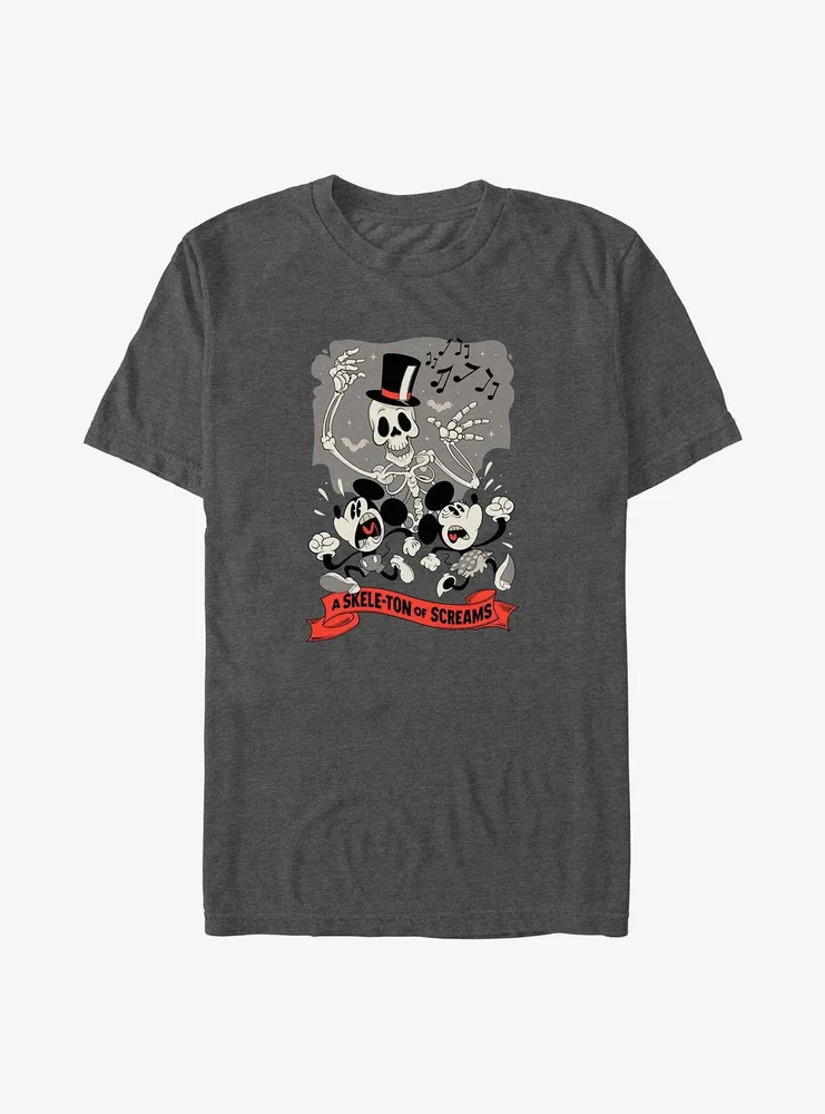 Disney Mickey Mouse and Minnie A Skele-Ton of Screams Big & Tall T-Shirt