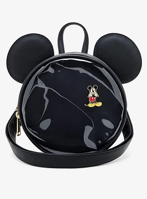 Loungefly Disney Mickey Mouse Ears Pin Display Crossbody Bag - BoxLunch Exclusive