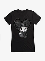 Kuromi Lacey Black Heart Girls T-Shirt