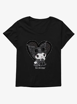 Kuromi Lacey Black Heart Girls T-Shirt Plus