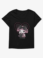 My Melody Lacey Black Heart Girls T-Shirt Plus