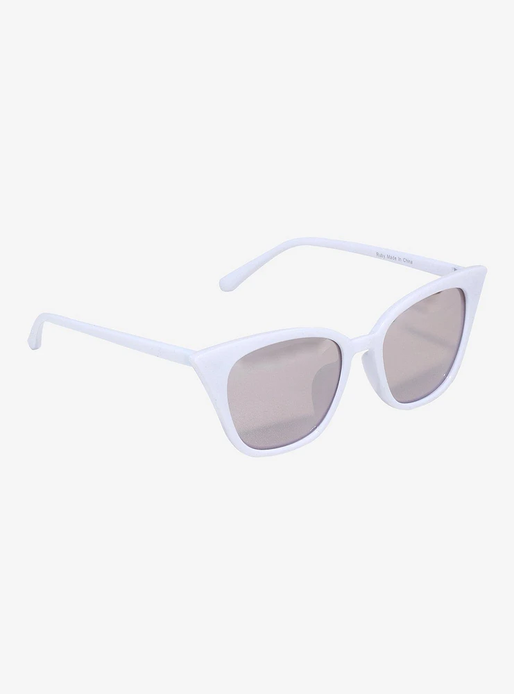 White Cat Eye Sunglasses