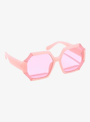 Pink Octagon Sunglasses