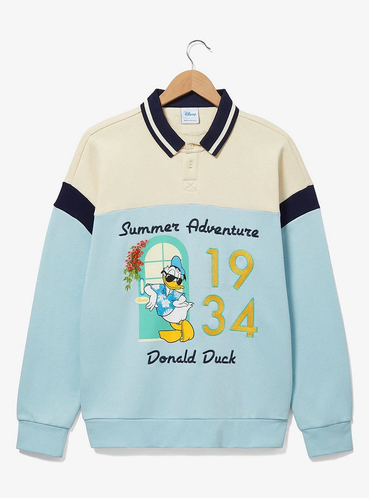 Our Universe Disney Donald Duck 1934 Summer Adventure Women's Collared Crewneck — BoxLunch Exclusive