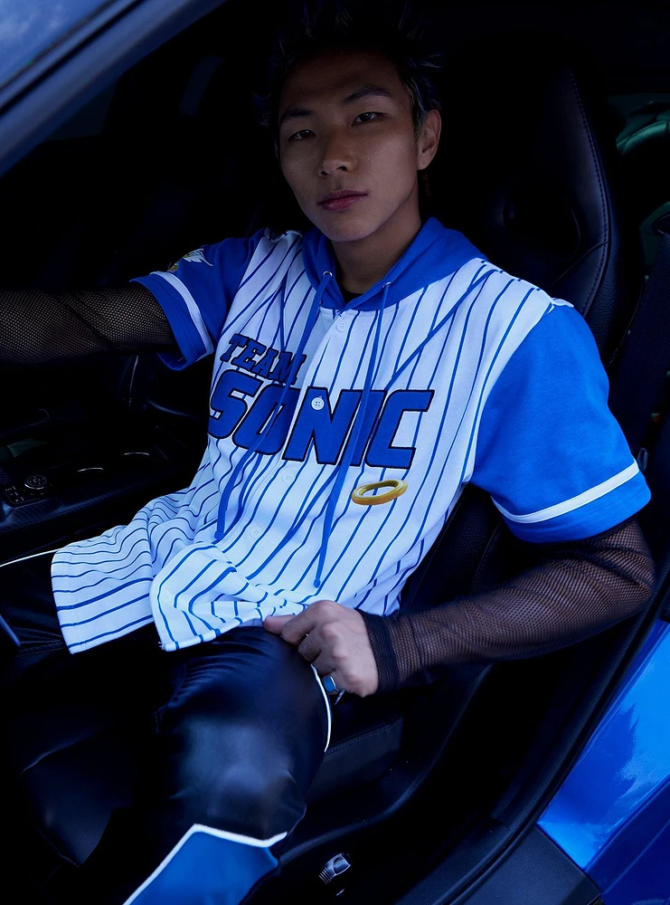 Sonic The Hedgehog Team Hooded Baseball Jersey