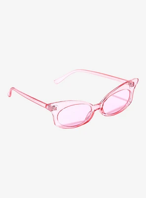 Pink Pointed Oval Sunglasses