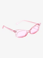 Pink Pointed Oval Sunglasses