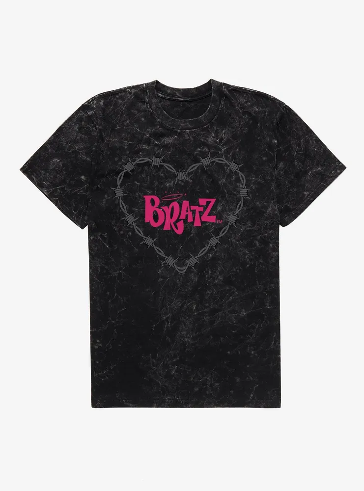 Bratz Barb Wire Heart Mineral Wash T-Shirt