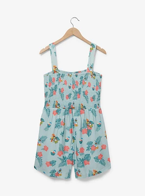 Disney Donald Duck Tropical Allover Print Women's Plus Smock Romper — BoxLunch Exclusive