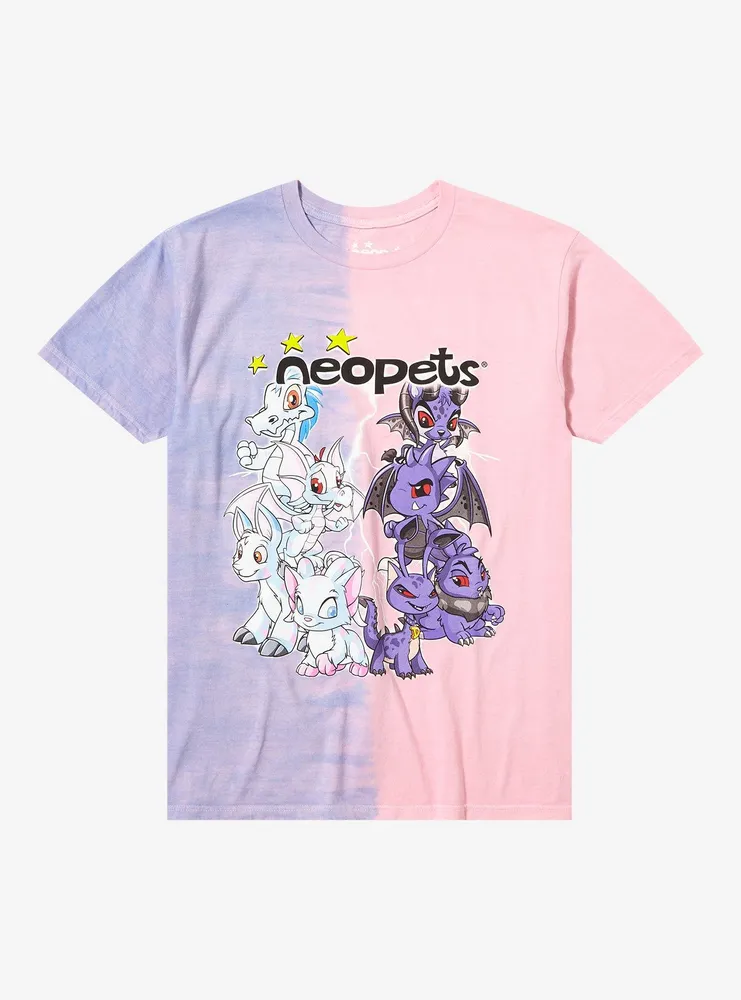 Neopets Group Split Dye Boyfriend Fit Girls T-Shirt