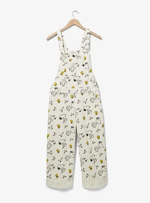 Peanuts Snoopy and Woodstock Allover Print Women's Overalls — BoxLunch Exclusive
