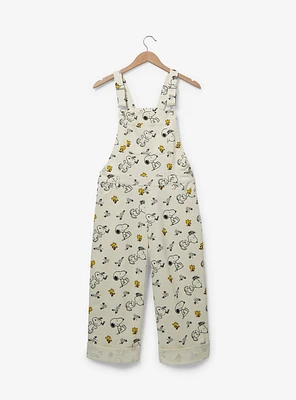 Peanuts Snoopy and Woodstock Allover Print Women's Plus Overalls — BoxLunch Exclusive