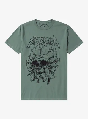 Metallica Skull Flower Girls T-Shirt