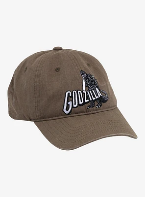 Godzilla Embroidered Wash Dad Cap